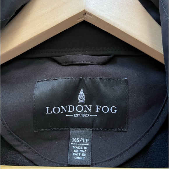 BLACK LONDON FOG TRENCH COAT - Picture 4 of 5